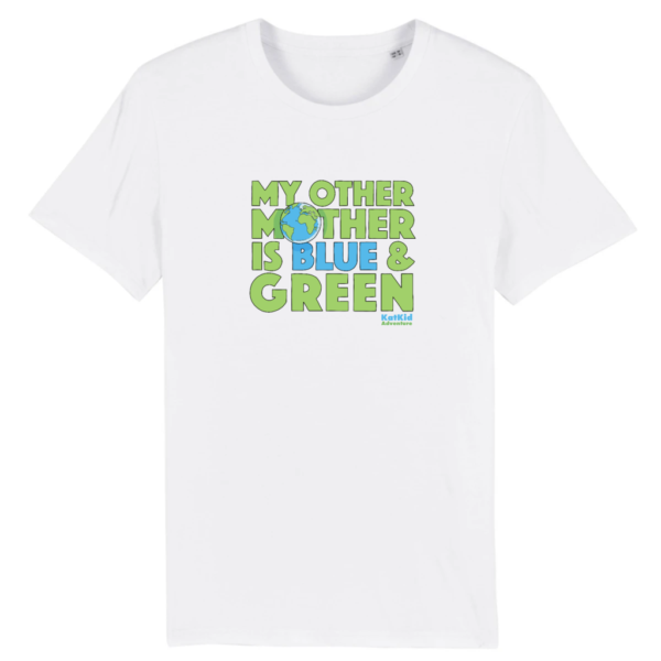 Kat kid Adventure's My mother planet Blue & Green Adult Crop Top White Color