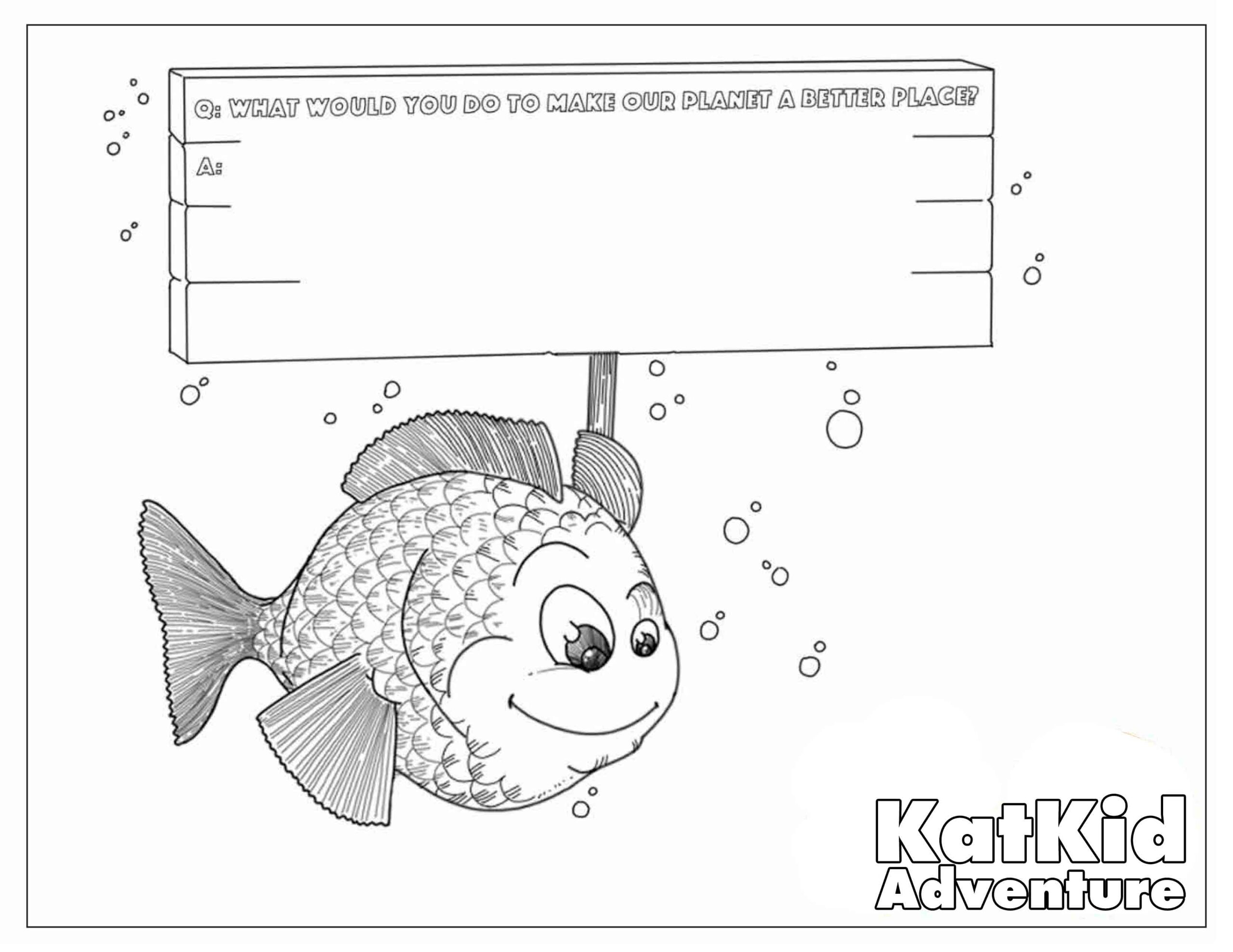 Kids Eco Activities Fish Coloring Sheet