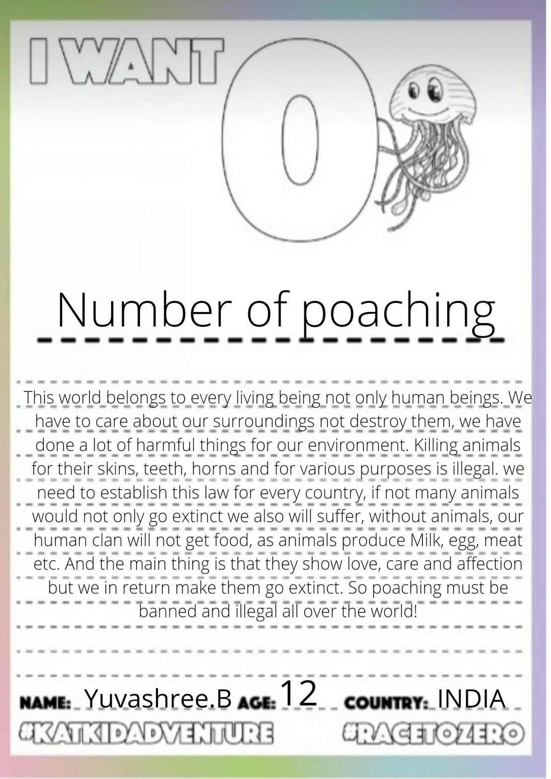 race to zero number of poaching